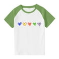 thumbnail image 1 of Zpanxa Girls Shirts Color Print Short Sleeve T Shirt Summer Oversized Crewneck Basic Tee With Polyester Spandex 5 Years, 1 of 6