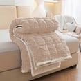 thumbnail image 1 of Thick Velvet Mattress Pad Quilted Flannel Mattress Topper Non Slip Bottom Soft Warm Foldable Bed Pad Polyester Fiber Washable Mattress Protector For Winter Bedding, 1 of 7