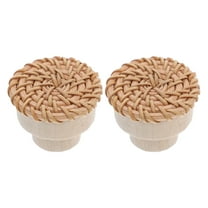 GAXIRE 2-Pack Rustic Farmhouse Wooden Cabinet Knobs for Closet, Wardrobe, Living Room, and Study Room Furniture Hardware
