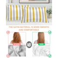 thumbnail image 3 of Orange Grey Striped Pillow Cases King Size Set of 2, Smooth Satin Pillowcase for Hair and Skin, Geometric Vertical Stripes White Decorative Cooling Bed Pillow Covers with Zipper, 20x36 Inches, 3 of 5
