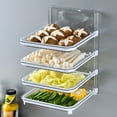 thumbnail image 4 of Naiovety Estante para platos, organizador de cocina montado en la pared, bandejas para platos, juego de 4 bandejas de organización para cocina Gris transparente, 4 of 6
