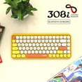 thumbnail image 2 of Ajazz Ajazz 308i Wireless Bluetooth Keyboard - 84 Keys Compact Design, Multi-Device Compatibility, Quiet Typing, 10m Range, Yellow Finish for Mac, Windows, iOS, Android., 2 of 7