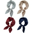 thumbnail image 1 of Neckerchief Scarf Square Decorative 4PCS Solid Color Neck Scarves Head Scarf, 1 of 10