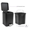 thumbnail image 4 of Bote De Basura Cuadrado 6l Home Styles Color Negro, 4 of 9