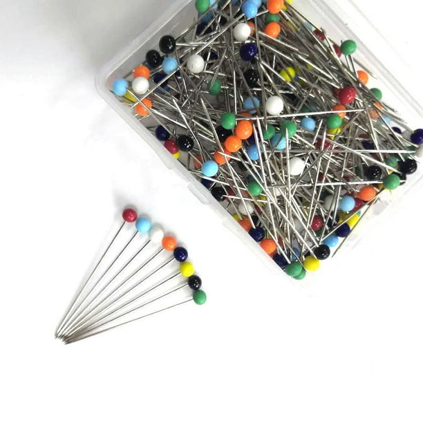 Alfiler de aguja con cabeza de vidrio de alta calidad, accesorio de joyería de costura hecho a mano, aguja de posicionamiento resistente a altas temperaturas