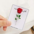 thumbnail image 4 of EOEMY Fashion Women'S Red Rose Flower Brooch Pin Breastpin Charm Lady Wedding Jewelry, 4 of 6