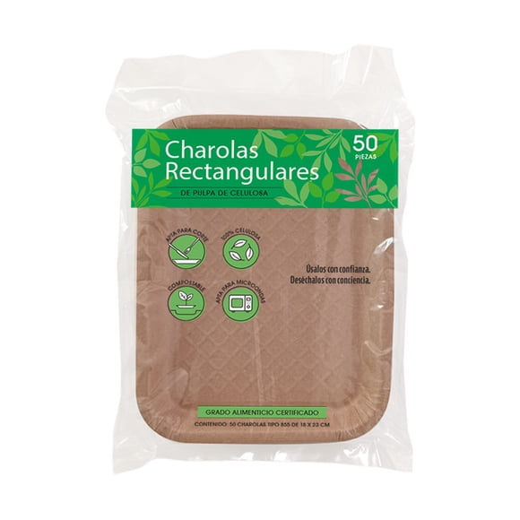TGLC Charola Rectangular 50 Piezas