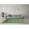 thumbnail image 3 of Ahgly Company Machine Washable Indoor Square Abstract Turquoise Blue Modern Area Rugs, 7' Square, 3 of 4