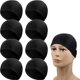 thumbnail image 1 of 8 paquetes de gorro de baño de nailon para hombre y mujer, gorro de baño de tela de licra negra pura, gorro de baño para adultos Namotu LKX-1347, 1 of 7
