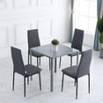 thumbnail image 2 of HOMCOM Ensemble de 4 Chaises de Salle à Manger, Chaises d'Appoint Rembourrées en Tissu de Lin, Gris, 2 of 10