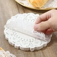 thumbnail image 5 of 100Pcs Paper Doilies 4.5 Inch Round White Paper Placemats For Food, 5 of 6