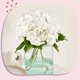 thumbnail image 4 of 2 piezas, flores artificiales de hortensias blancas de tacto real con tallo largo y hojas, flores de hortensias sintéticas de látex completo para decoración de fiesta en el hogar floral, 4 of 5