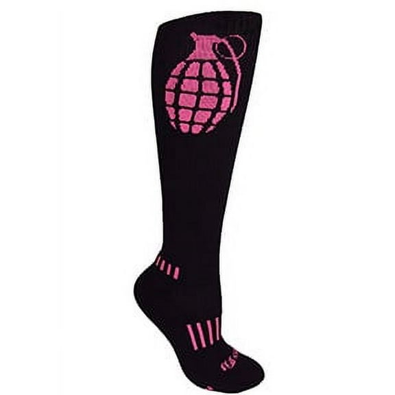 MOXY Socks THE Ultimate Grenade Black with Pink Knee-High Deadlift Socks