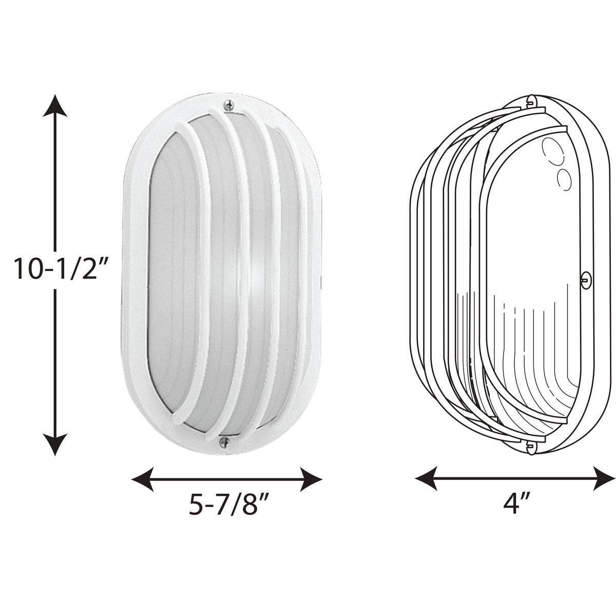 One-Light 10-1/2" Wall or Ceiling Mount Bulkhead