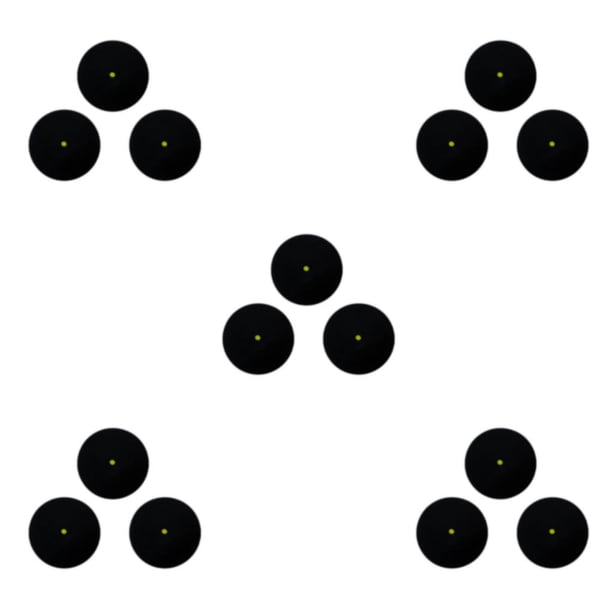 Eigraketly Juegos combinados de larga duración negros - Punto amarillo Pelotas de goma de baja velocidad Pelotas de squash profesionales Punto Type2 NO2