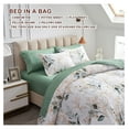 thumbnail image 3 of TiaGOC 6 Piece Bed in a Bag , Green Leaves Printed on White Botanical Design, Microfiber Comforter Set for All Season (1 Comforter, 2 Pillow Shams, 1 Flat Sheet, 1 Fitted Sheet, 1 Pillowcase), 3 of 7