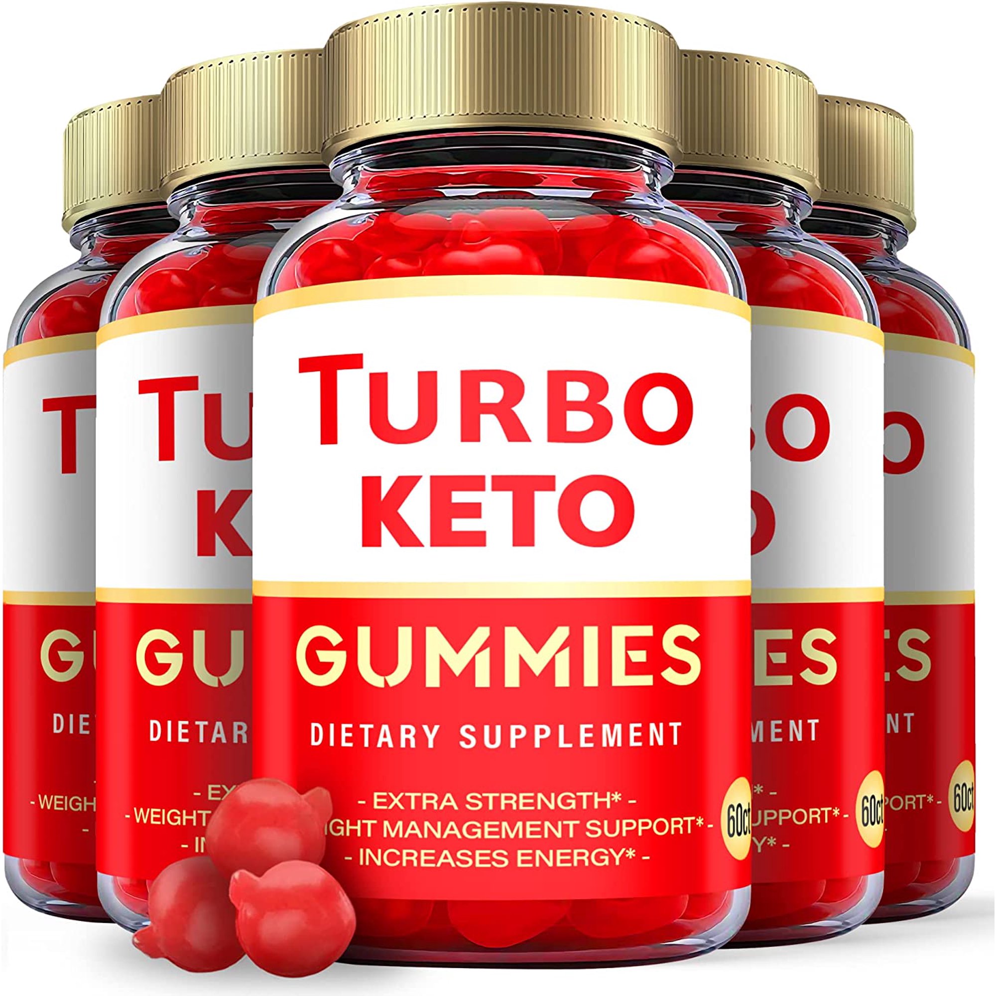 (5 Pack) Turbo Keto ACV Gummies - Supplement for Weight Loss - Energy & Focus Boosting Dietary Supplements for Weight Management & Metabolism - Fat Burn - 300 Gummies