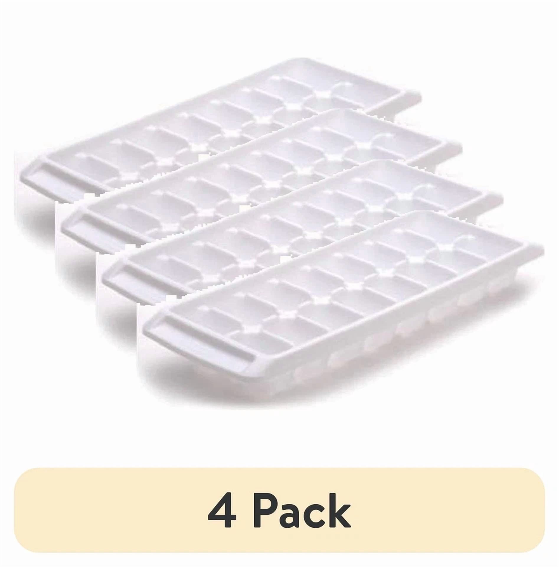 Quick Release Ice Cube Tray, Plastic, White, Rectangular