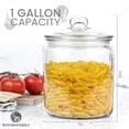 thumbnail image 2 of 1 Gallon Glass Cookie Jar - Large Food Storage Container with Airtight Lid - Keep Fresh Flour, Chewy Pet Treats, Candy, Dried Foods, Detergent Pods for Your Kitchen or Laundry Room- Pack of 2, 2 of 7