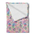 thumbnail image 2 of Modern Soft Flannel Fleece Throw Blanket, Vintage Retro Paris French Design with Landmarks and Florals Art, Cozy Plush for Indoor and Outdoor Use, 70" x 90", Pale Pink and Pale Blue, by Ambesonne, 2 of 5