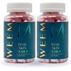 WEEM Hair Skin and Nails Gummies - Supports Healthy Hair - Vegan biotin Vitamins for Women & Men Supports Faster Hair Growth, Stronger Nails, Healthy Skin, Extra Strength 10,000mcg (2 Months)