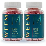 WEEM Hair Skin and Nails Gummies - Supports Healthy Hair - Vegan biotin Vitamins for Women & Men Supports Faster Hair Growth, Stronger Nails, Healthy Skin, Extra Strength 10,000mcg (2 Months)