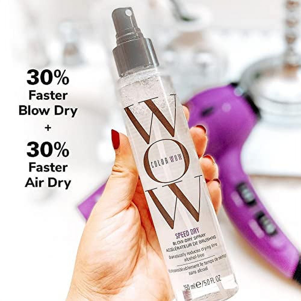 COLOR WOW Speed Dry Spray - Cut Blow Dry Time 30% | Heat Protectant,  Prevent Breakage | Cruelty-Free & Gluten-Free