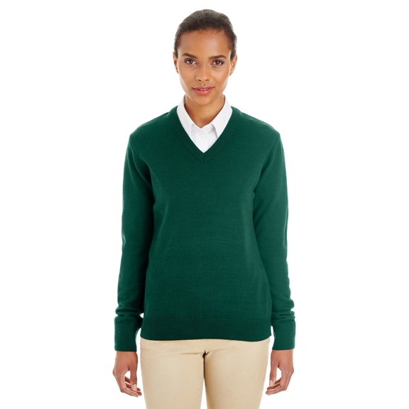 Harriton M420W Ladies Pilbloc V-Neck Sweater - Hunter - X-Small