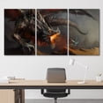 thumbnail image 3 of IDEA4WALL Wall Art Canvas Print Set Mystic Evil Dragon Captures Castle Fantasy & Sci-Fi Myth Fun Artwork Boy Room Wall Decoration Contemporary Scenic - 24"x36"x3, 3 of 5
