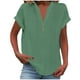 thumbnail image 3 of Top boho,Camiseta de cuello en V para mujer, blusa informal holgada, mezcla de algodón y lino, manga larga para uso diario, sopatenor, 3 of 9