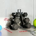 thumbnail image 3 of Soozier 60 LBS Dumbbell Set with Rack, Rubber Coated Hex Hand Weights, 3 of 10