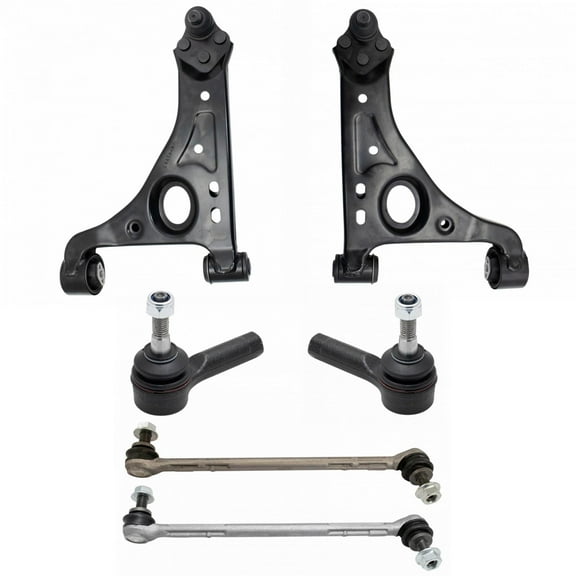 6 Piece Steering Suspension Kit Control Arms w/ Ball Joints Outer Tie Rods Links PSA69446