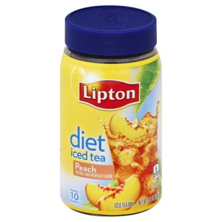 (4 Pack) Lipton Iced Tea Mix Diet Peach 10 qt