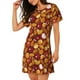 thumbnail image 2 of Fotbe Almond Nuts Bata de Dormir para Mujer con Estampado, Camisón de Algodón de Manga Corta, Ropa de Dormir Casual, 2 of 6