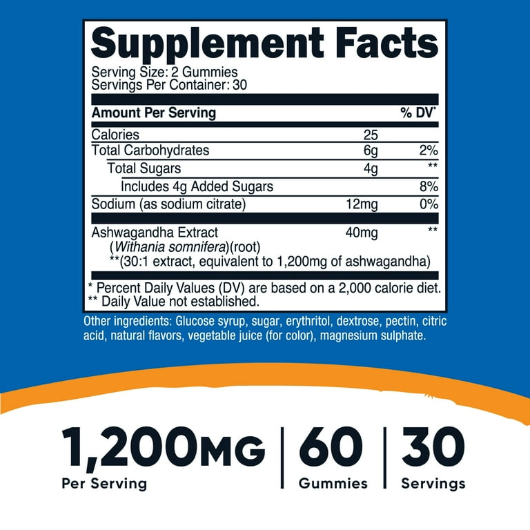 Nutricost Ashwagandha Gummies 1200mg Equivalent with 40mg