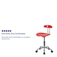 thumbnail image 5 of Flash Furniture Vibrant Red and Chrome Swivel Task Office Chair with Tractor Seat, 5 of 13