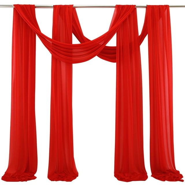 JWshufel Voile Curtain Set for Weddings and Parties Photography Background Decorations,Includes Two Pieces for Arch Decoration and Ceremony Props,Easy Installation 2.3ft