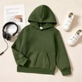 thumbnail image 3 of PatPat Kid Boys Girls Hoodies Pullover Fleece Solid Color Sweatshirt with Pocket Top Size 4-14, 3 of 6