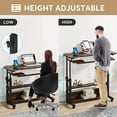 thumbnail image 4 of Tribesigns Portable Desk with Wireless Charging Station, Height Adjustable Side Table for Sofa Couch Bed Brown, 4 of 7