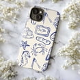 thumbnail image 6 of Marine Life Sketch Phone Case, Seafood Themed iPhone Cover, Blue and Beige Ocean Art Protective Case, Fun Nautical Design Compatible with iPhone 16 15 14 13 12 11 Plus Pro Max Mini, 6 of 6