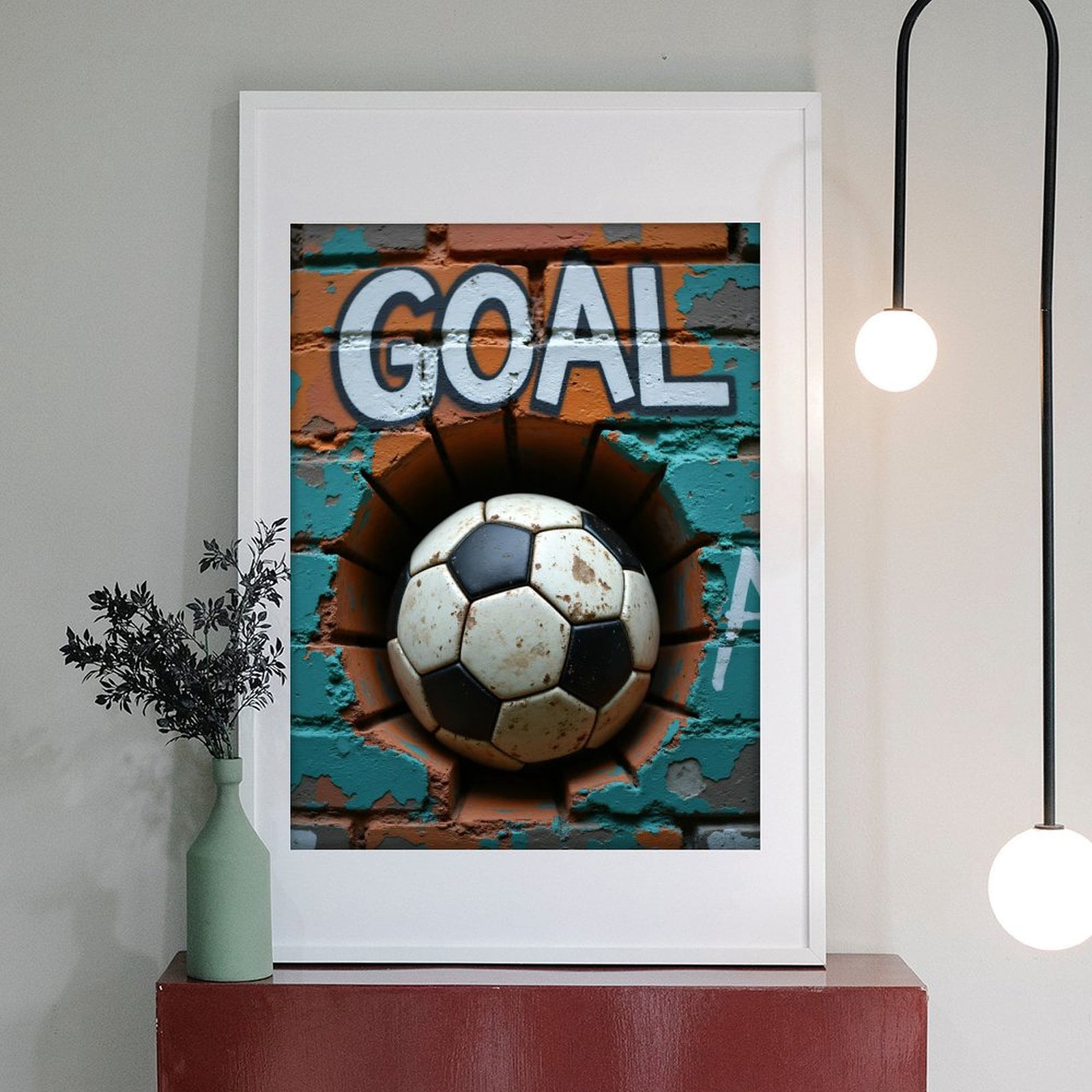 Diamond Art Kit for Adults, Soccer Ball Graffiti Art Wall Diamond Painting for Adults Beginners, 5D DIY Diamond Art Painting Kits, Colorful Diamond Painting Craft for Home Decor 12x16