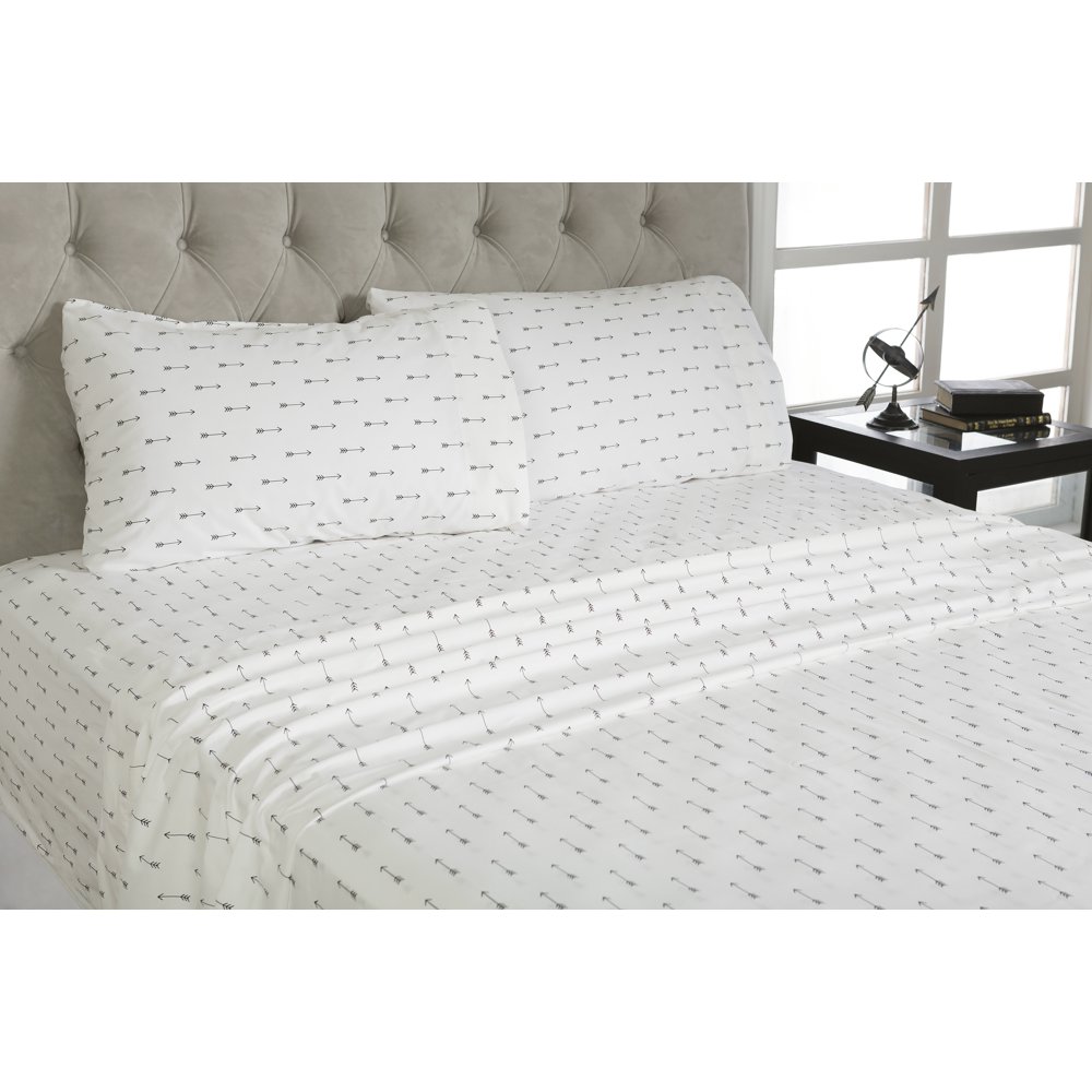 Mainstays 100 Cotton Percale Printed Sheet Set, Arrow, Queen Walmart