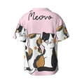 thumbnail image 2 of Gaeub Cute Cats Men's Lapel Short Sleeve Shirt, Relaxed Fit Shirt, Soft and Breathable for Outdoors Party Travel - Large, 2 of 7