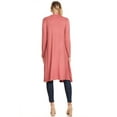 thumbnail image 4 of MOA COLLECTION Women's Solid Casual Loose Fit Long Sleeve Pocket Open Front Duster Cardigan, 4 of 5