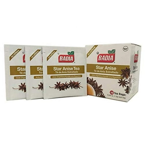 Badia Tea Star Anise Tea Caffeine Free Tea 10 Tea Bags/box