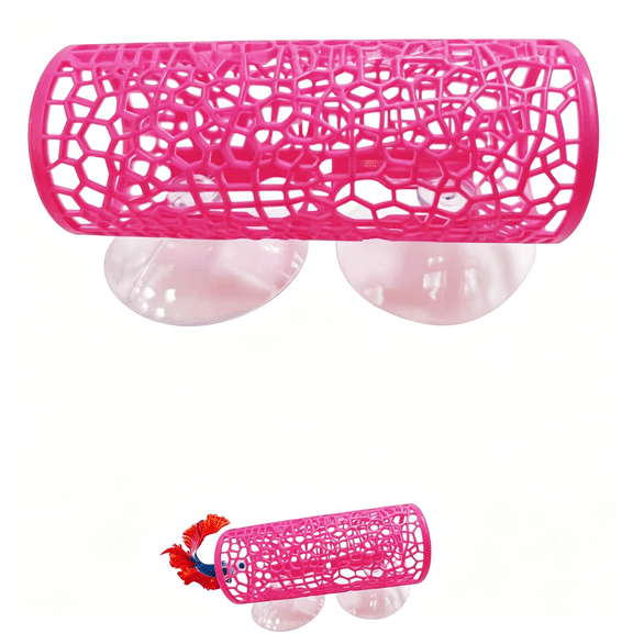 NORIZF Betta Tunnel Hideout Pink Floating Fish Cave with Suction Cups Betta House for Play Rest and Breeding Aquarium Decor Small Fish Tank Safe Resin Betta Toys and Hide Shelter