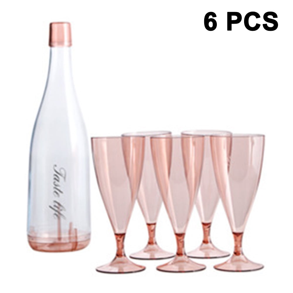 6piece Set (5 Wine Glasses + 1 Wine Bottle Container) Travel Portable Champagne Glass Set Ideal