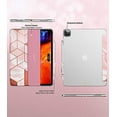 thumbnail image 6 of Popshine Marble Lite Series Designed for Apple iPad Pro 12.9 2020 & 2018 Case, Smart Cover with Pencil Holder, Flexible Soft Clear TPU Back, Slim Fit Trifold Stand Folio Front, Liquid Marble Pink, 6 of 7