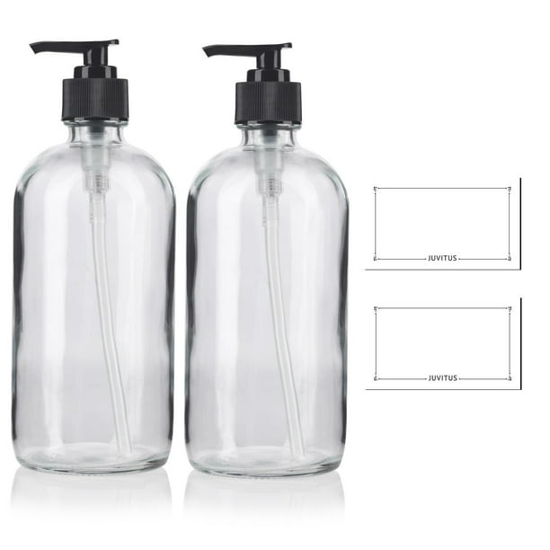 8 oz Clear Boston Round Thick Plated Glass Bottle with ...