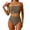 Khaki*, variant on RUTAYY Women's Bikini Sets Tankini Adjustable Straps Ruffle Design Cover Up Summer Swim Suit 2 Piece Trendy Vacation Swimsuit